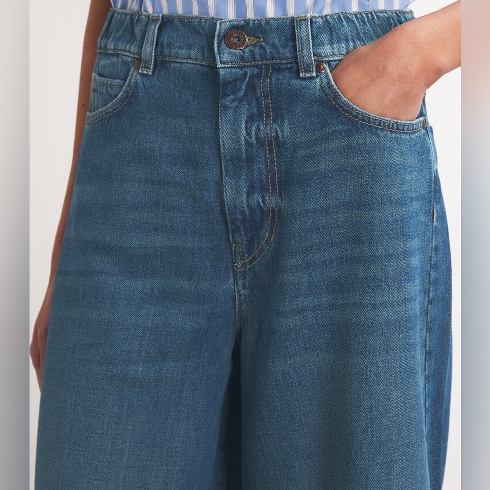 Weekend Max Mara Elasticated-Waist Wide Leg Jeans Size 12 - Picture 5 of 9